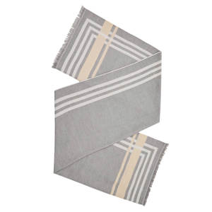 REISS Camila Border Stripe Fringed Scarf